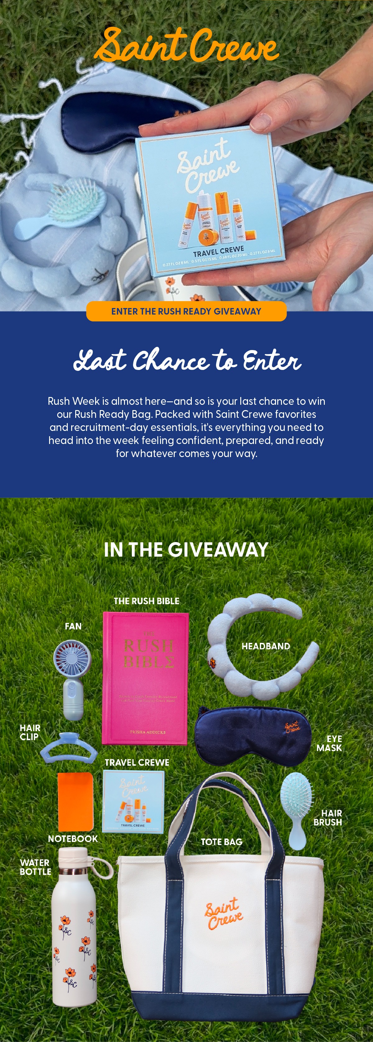 Lsat chance to enter the Rush Ready Giveaway! Entries close tonight. Winner announced August 5, 2026.