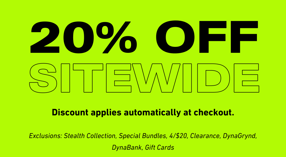 20% off sitewide.