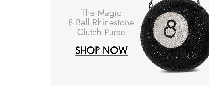 The Magic 8 Ball Rhinestone Clutch Purse