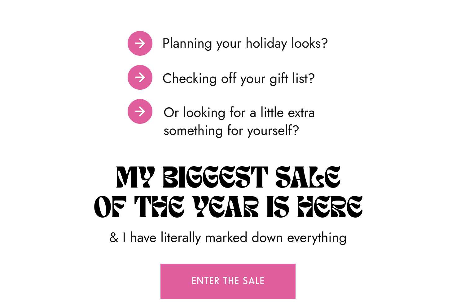 Enter the Sale
