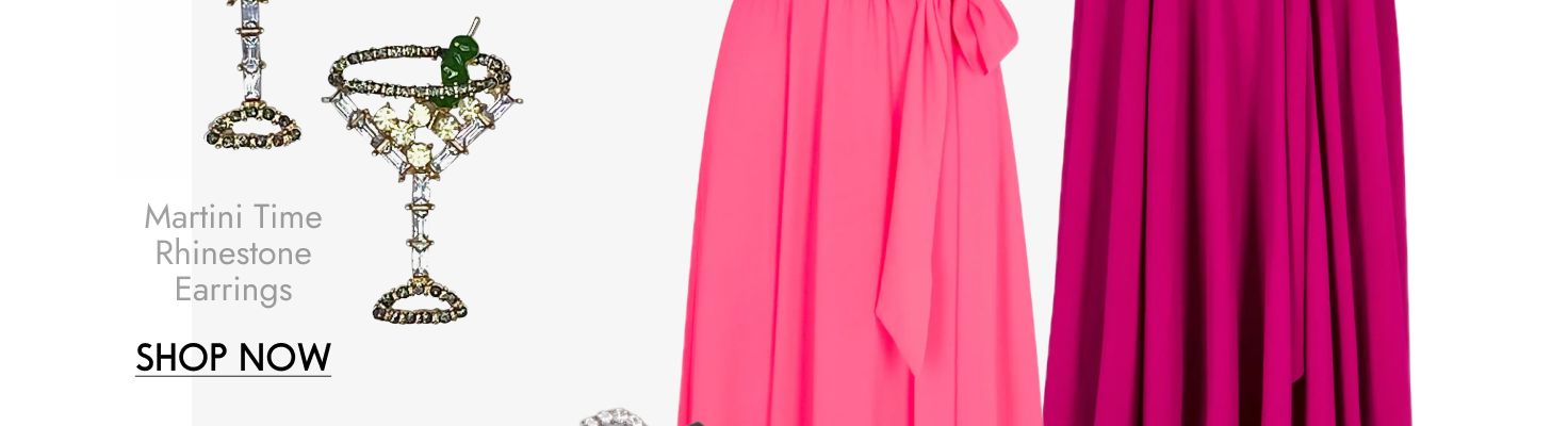 Martini Time Rhinestone Earrings