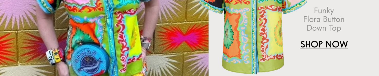 Funky Flora Button Down Top