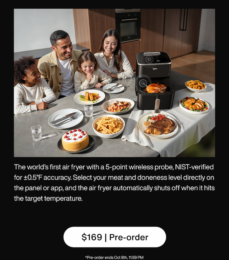 Typhur Sync Air Fryer The First Air Fryer With a Wireless Thermometer.