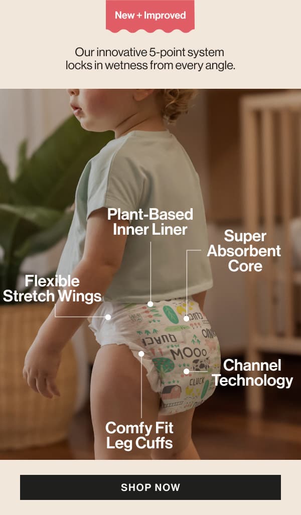 New + Improved: Our innovative 5-point system locks in wetness from every angle