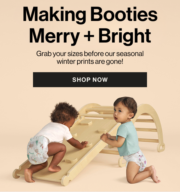 Making Booties Merry + Bright: Grab your sizes before our seasonal winter diapers are gone!