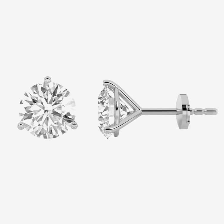 IGI CERTIFIED 2.50 CTW LAB DIAMOND MARTINI STUDS