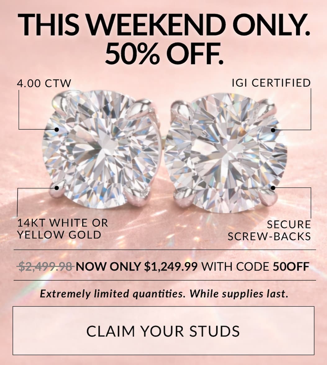 50% off 4.00 ctw IGI certified lab diamond stud earrings