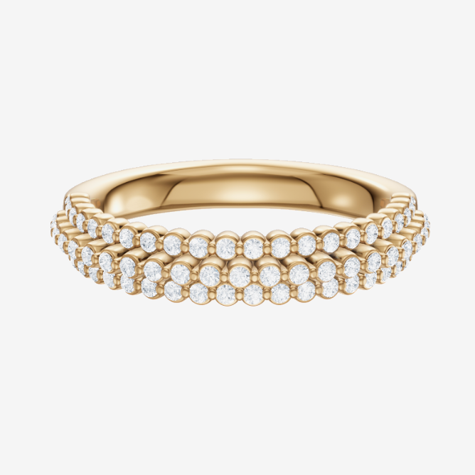 Women's 0.34 CTW Three-Row Graduating Natural Diamond Wedding Ring