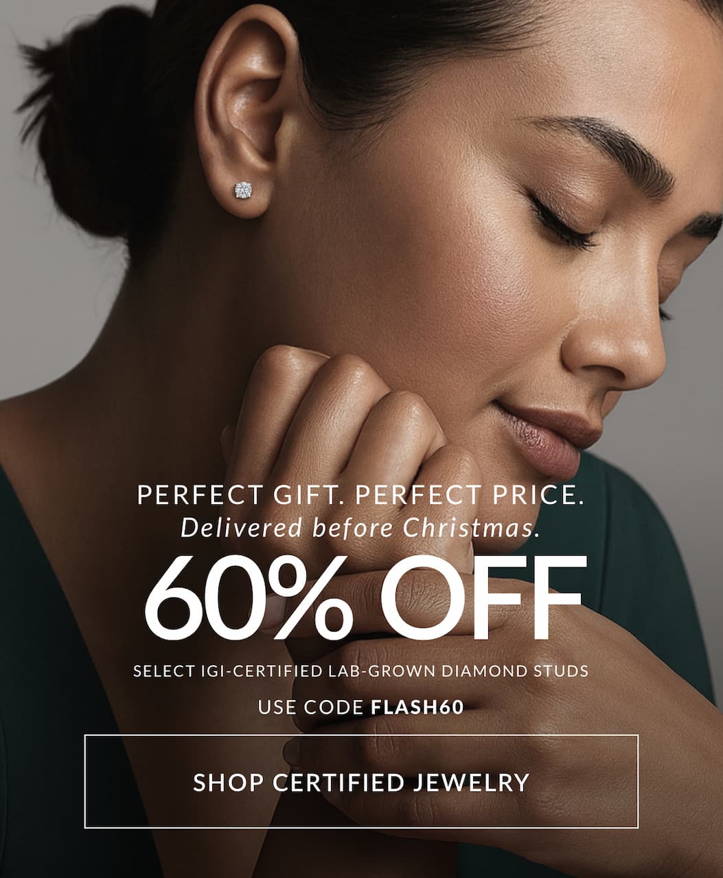 60% off select igi certified lab diamond stud earrings