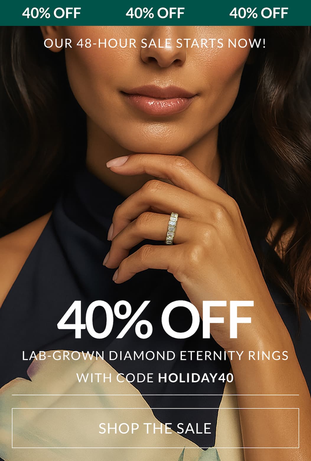 40% OFF LAB-GROWN DIAMOND ETERNITY RINGS WITH CODE HOLIDAY40