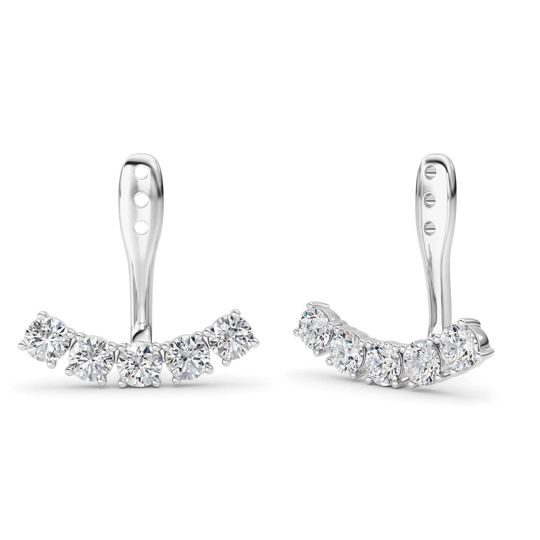 IGI Certified 1.00 CTW 4 Prong Round FVS Lab-Grown Diamond Earring Jackets in 14kt White Gold