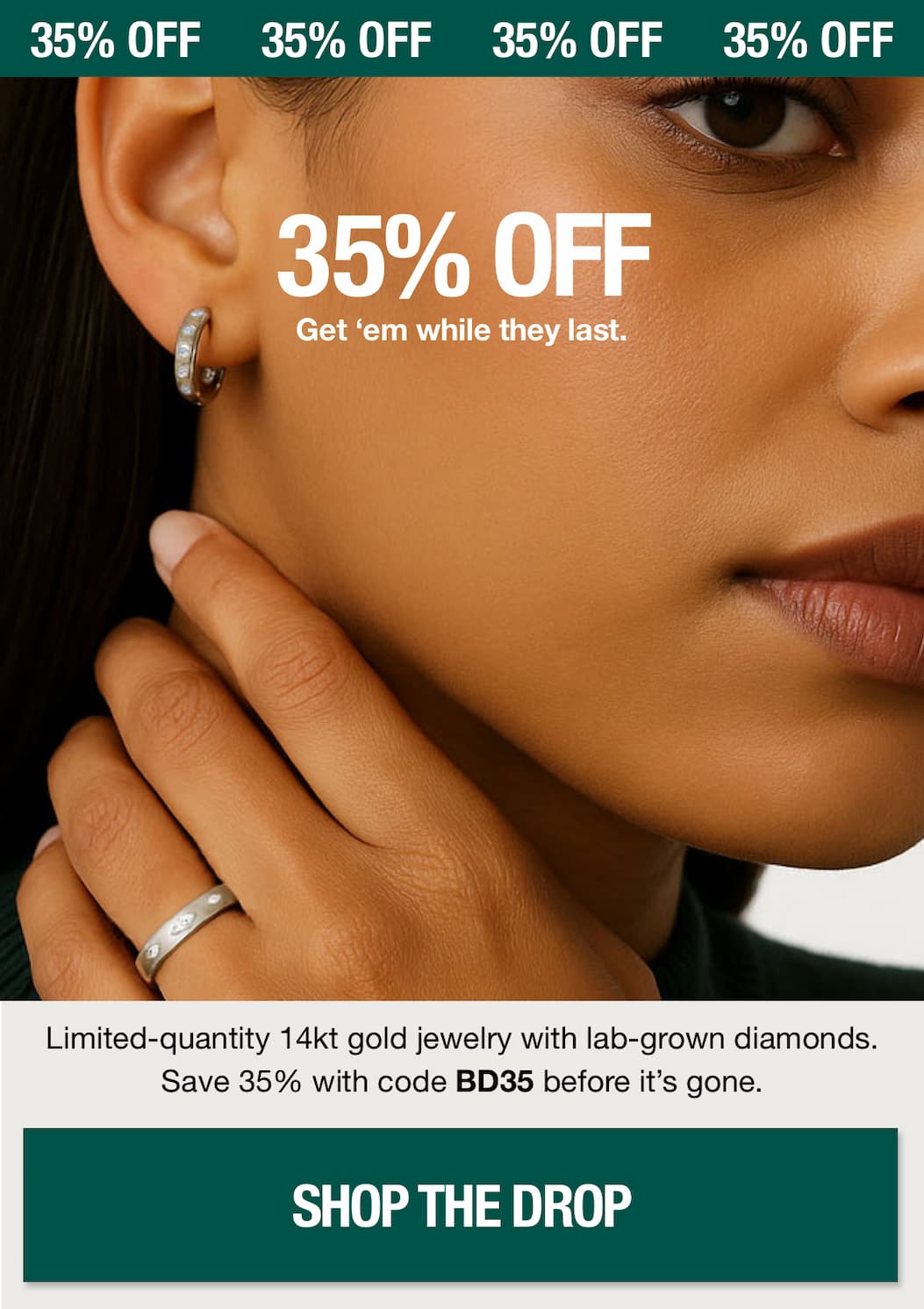 35% OFF select lab-grown diamond jewelry with code BD35