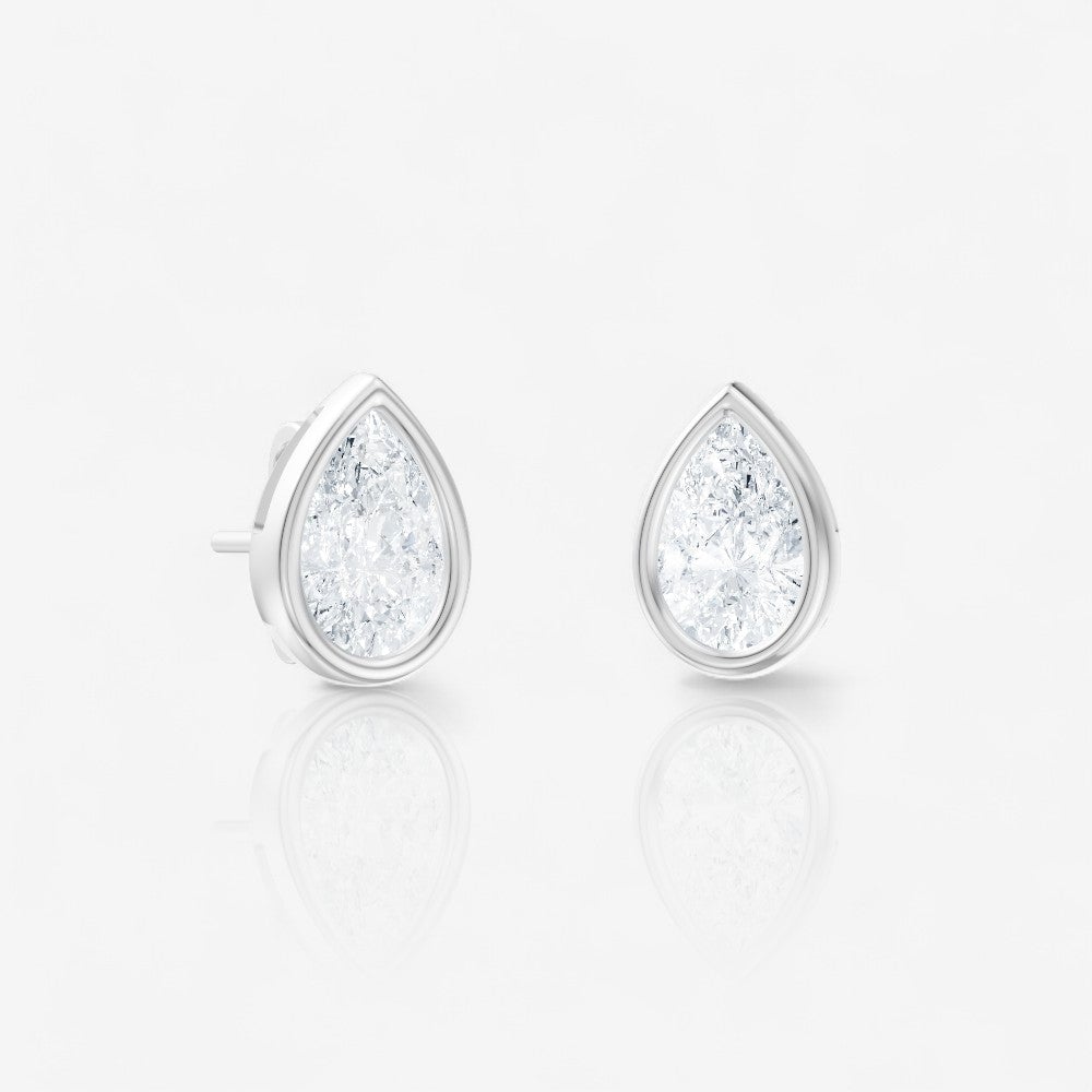 custom pear diamond bezel studs