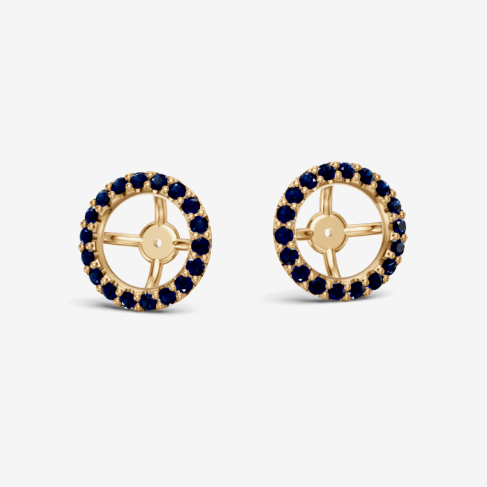 blue sapphire halo earring jackets