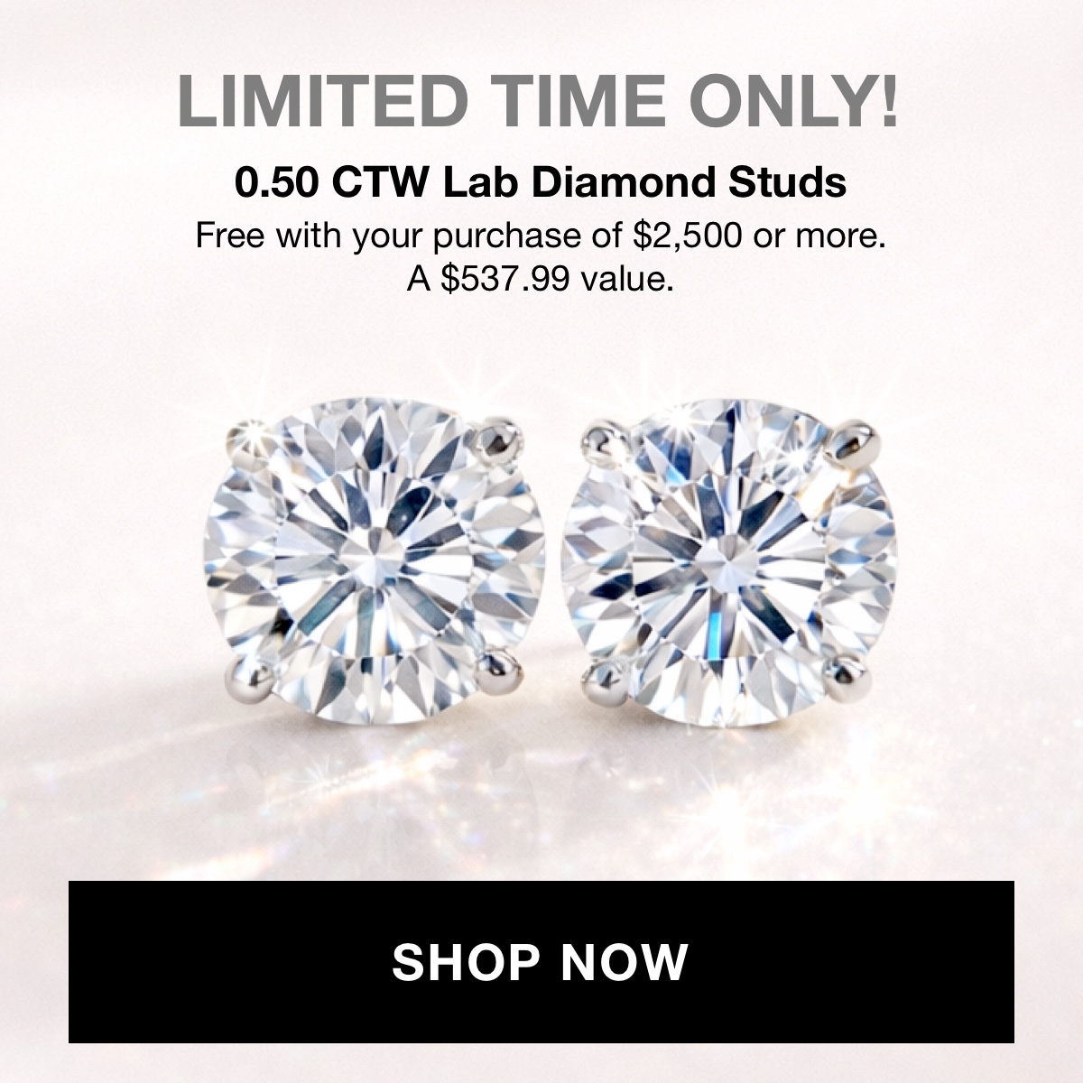 Free lab diamond studs with your purchase
