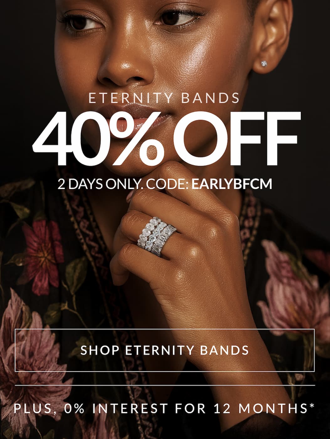 2 days only. 40% off lab-grown diamond eternity rings
