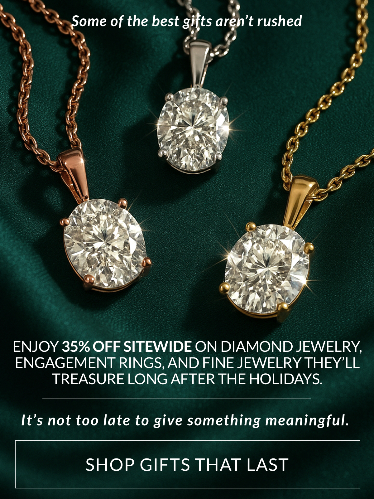 Save 35% on diamond jewelry with code MERRY35