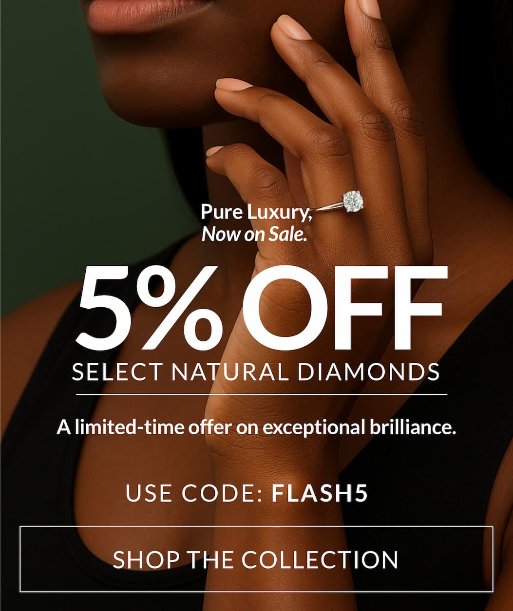 5% off select natural diamonds with code FLASH5
