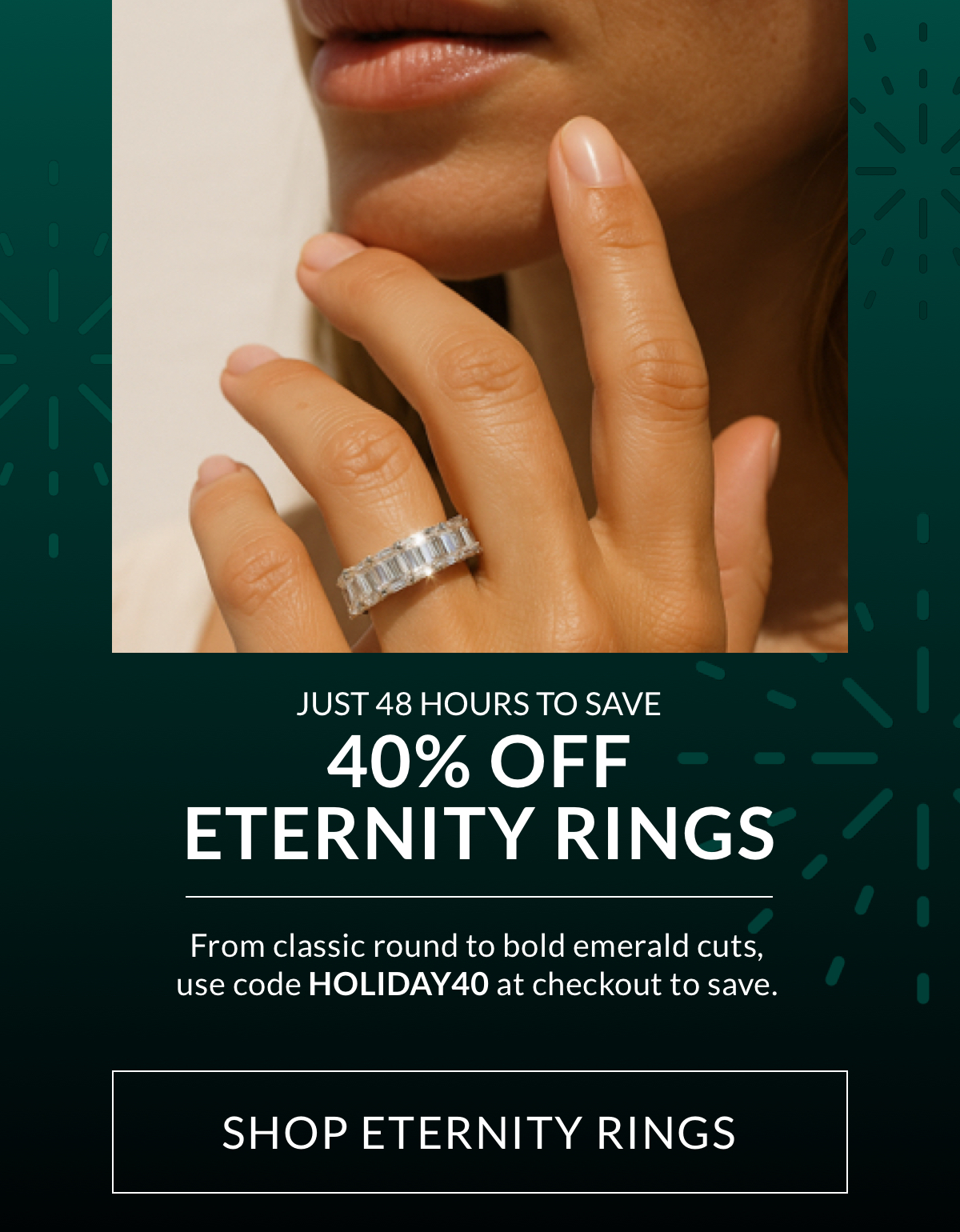 40% OFF LAB-GROWN DIAMOND ETERNITY RINGS WITH CODE HOLIDAY40