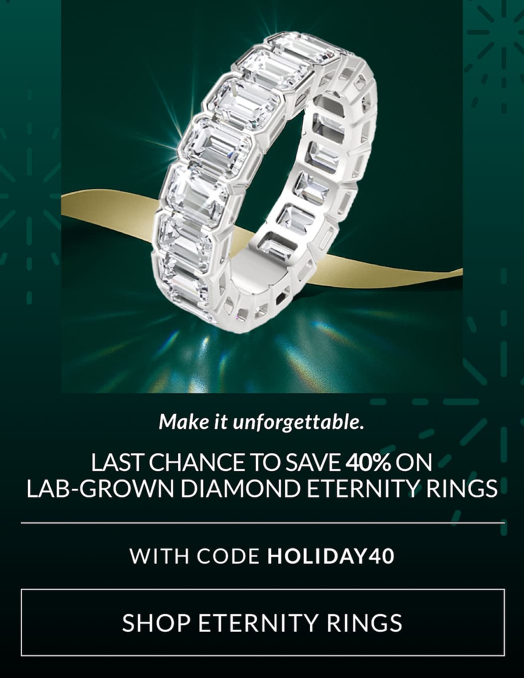 40% OFF LAB-GROWN DIAMOND ETERNITY RINGS WITH CODE HOLIDAY40