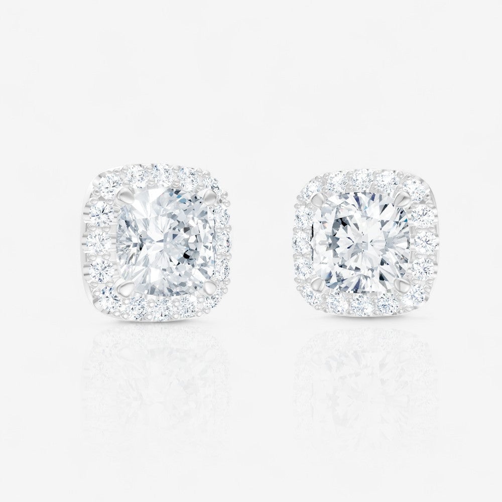 custom halo diamond stud earrings