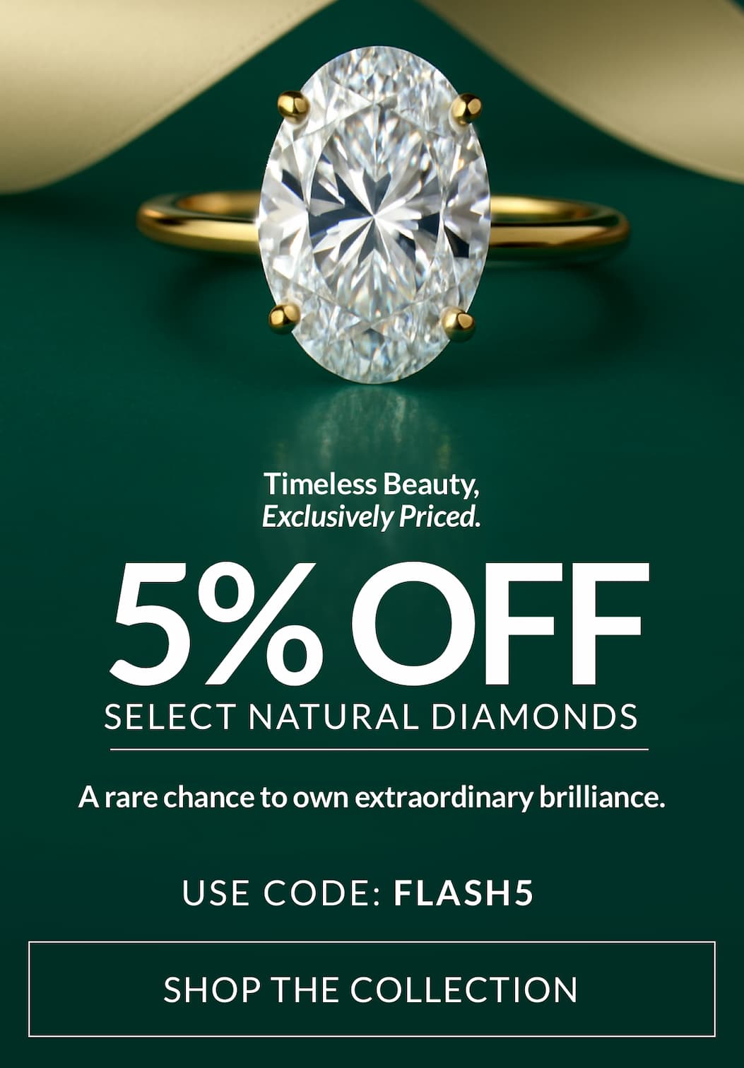 5% off select natural diamonds with code FLASH5