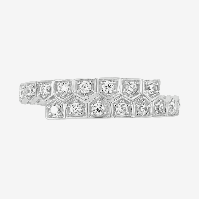 0.22 CTW 14kt Gold Lab-Grown Diamond Honeycomb Wrap Fashion Ring 14kt White Gold