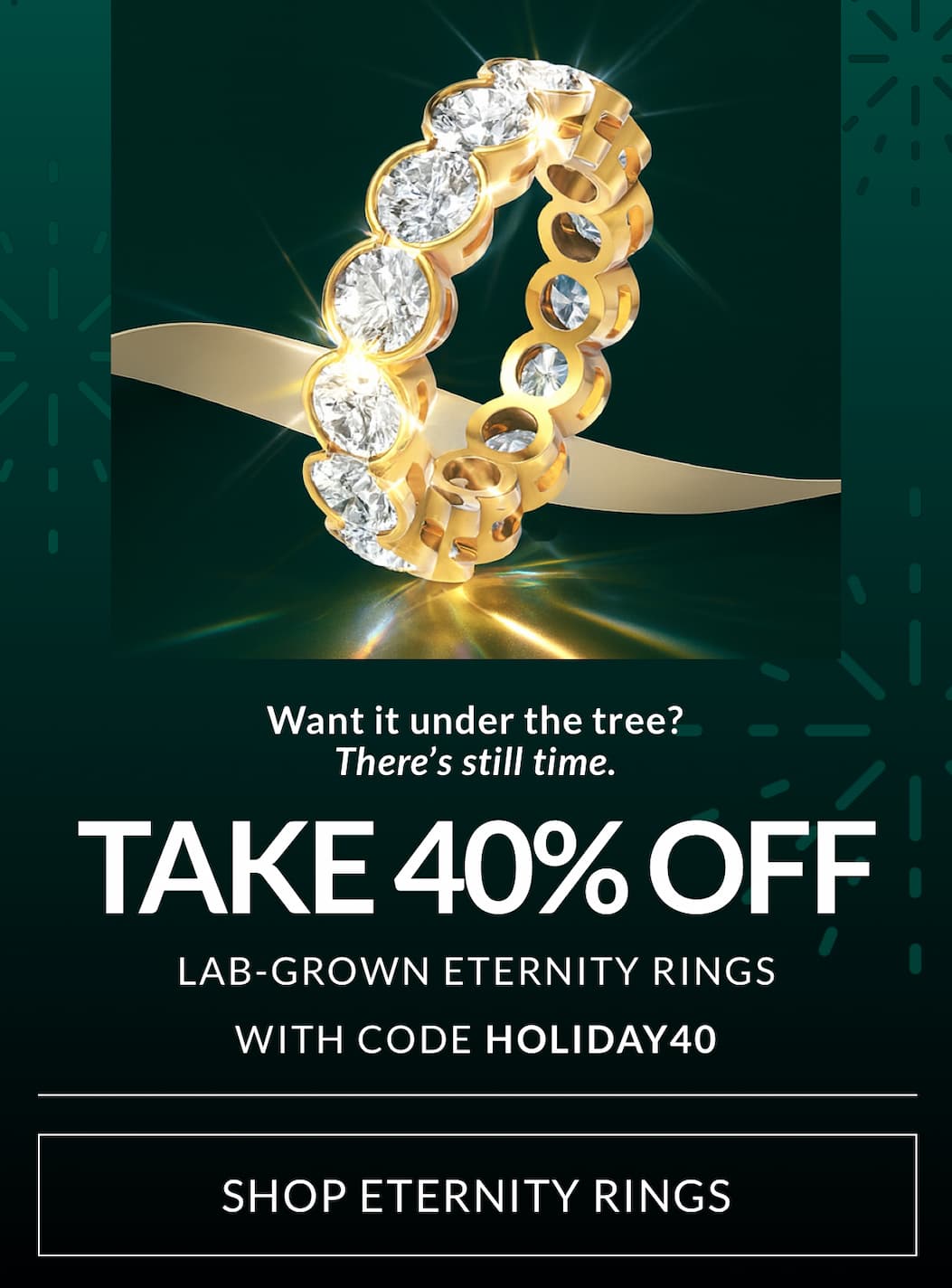 40% OFF LAB-GROWN DIAMOND ETERNITY RINGS WITH CODE HOLIDAY40