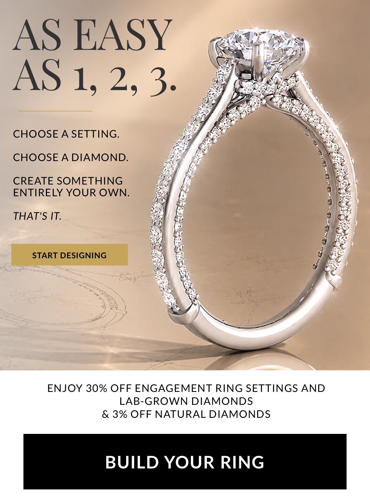 designing your own ring is as easy as 1, 2, 3