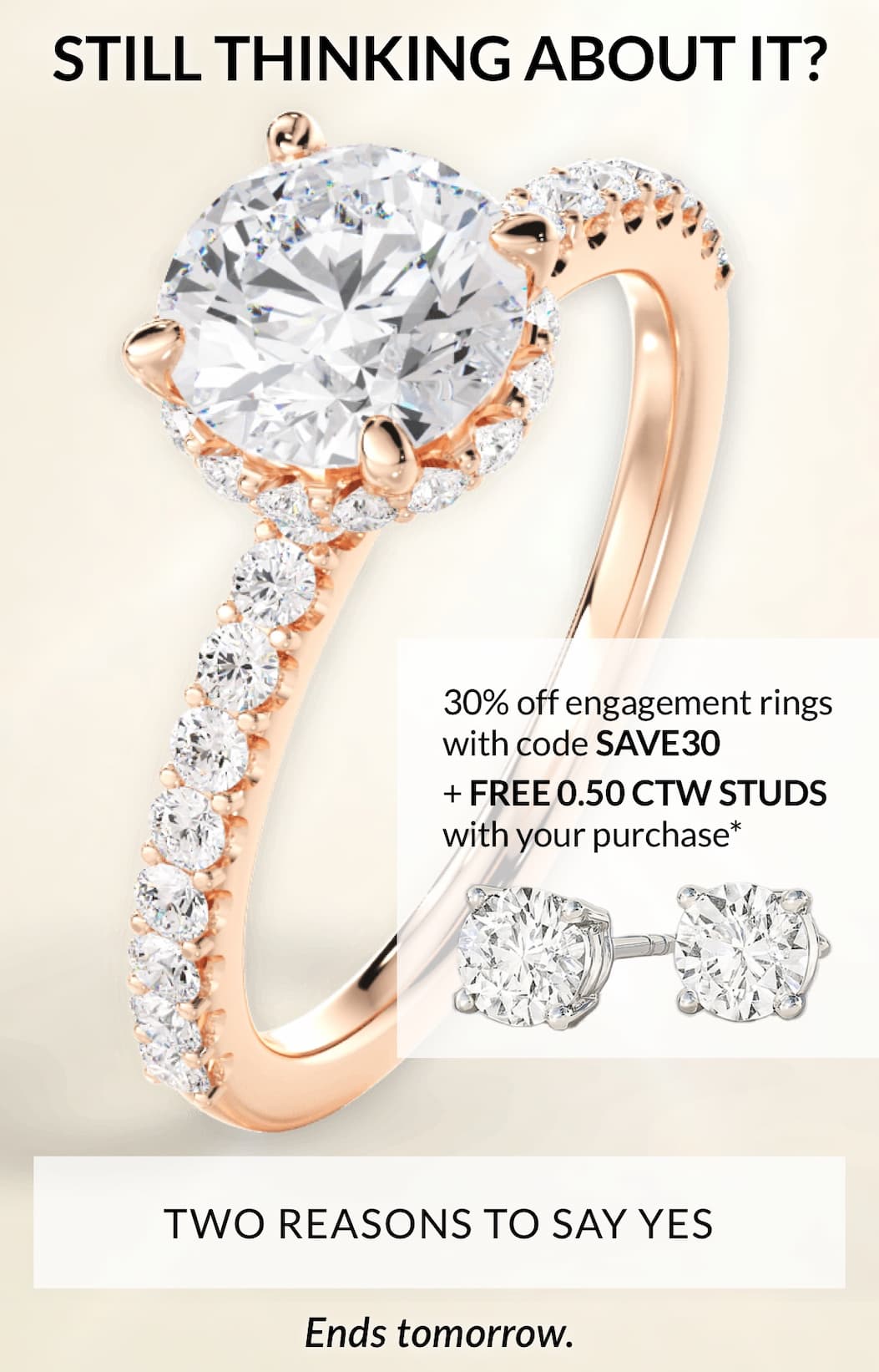 30% off plus free studs ends tmoorrow.