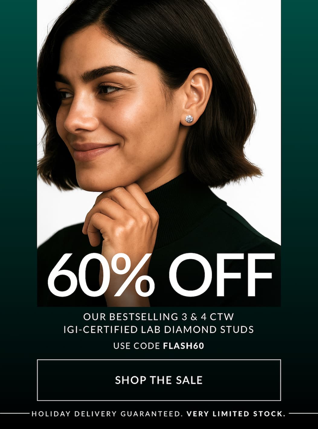 60% off select igi certified lab diamond stud earrings