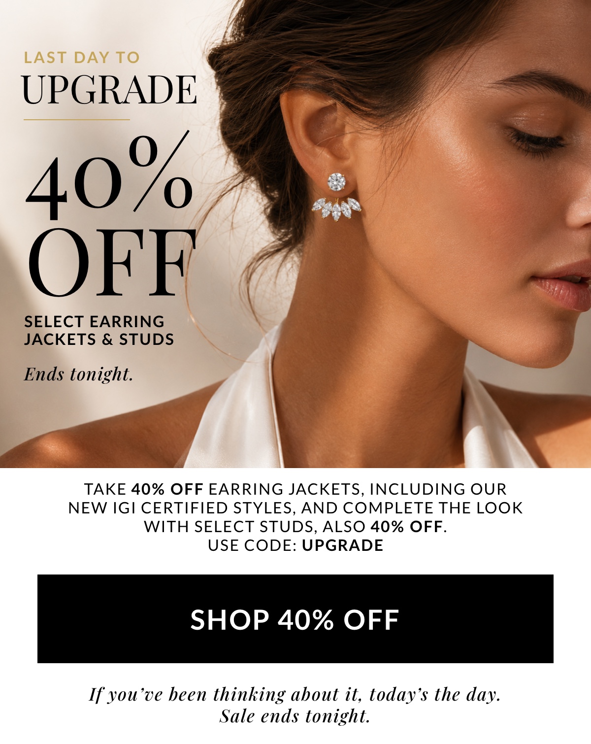 40% off select earring jackets with code UPGRADE