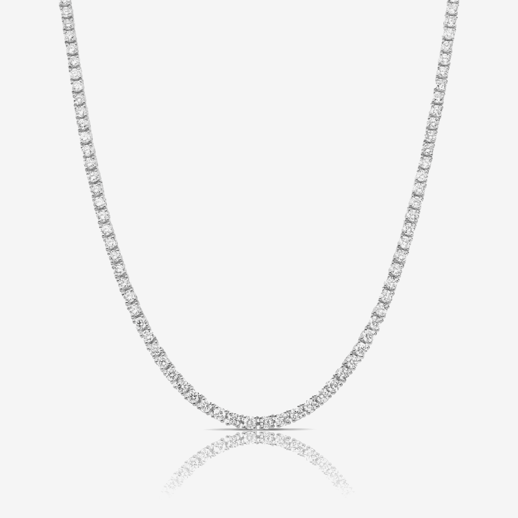 white gold petite diamond tennis necklace