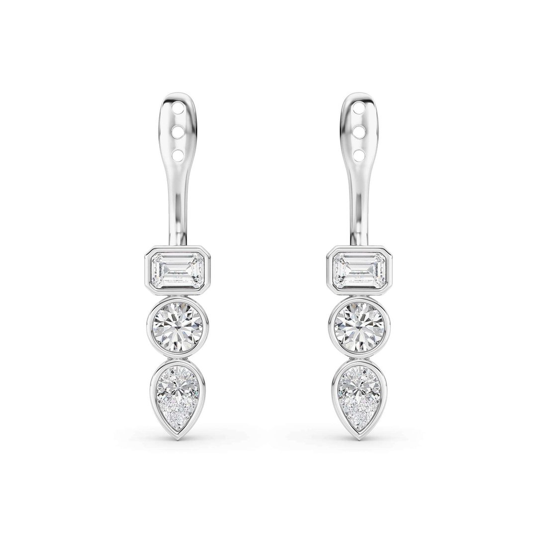 IGI Certified 1.50 CTW Multi Shape FVS Lab-Grown Diamond Earring Jackets in 14kt White Gold