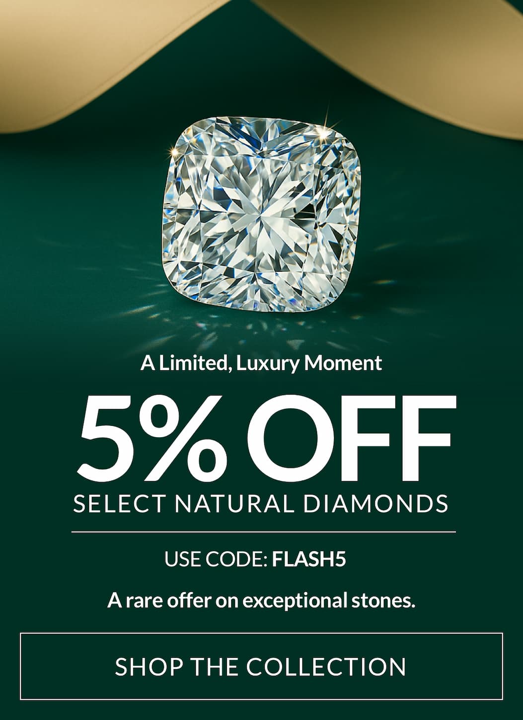 5% off select natural diamonds with code FLASH5