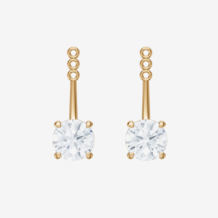 Round Lab-Grown Diamond Drop Earring Jackets