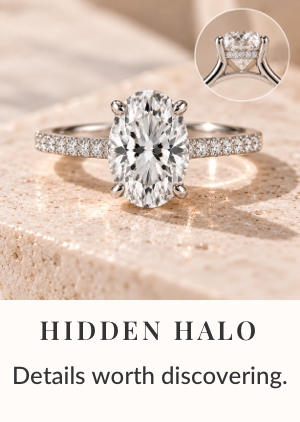 Hidden halo engagement rings