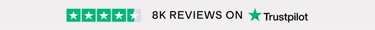 8k reviews on Trustpilot
