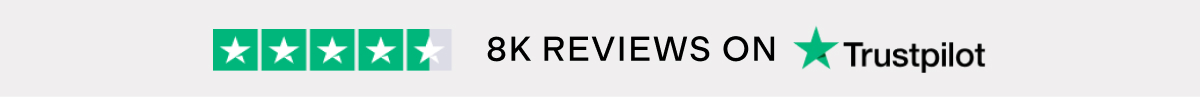 8k reviews on Trustpilot