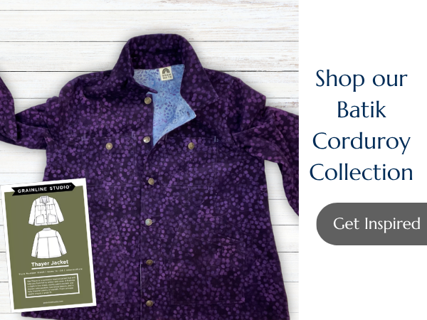 Shop Batik Corduroy button Plus image of new Thayer Corduroy Jacket