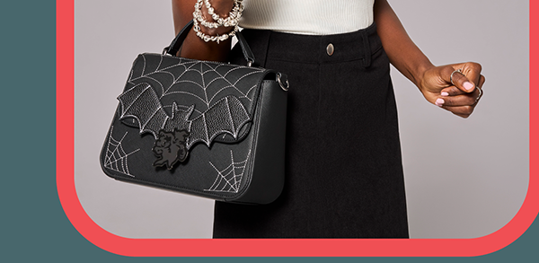 Mickey & Minnie Spiderweb and Bats Crossbody Bag