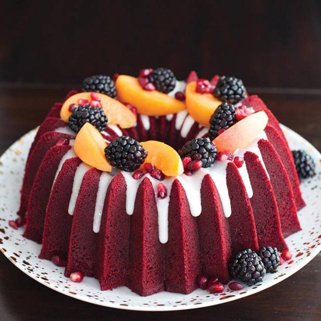 Red velvet kaka med cream cheese frosting