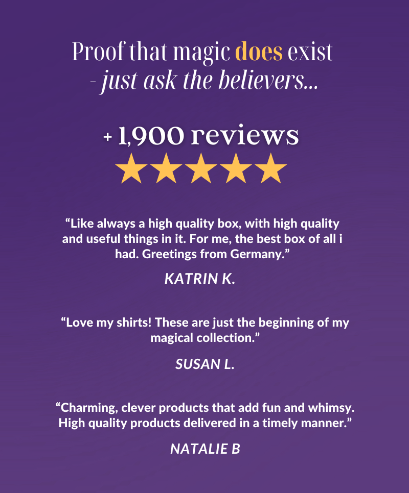 + 1,800 five star reviews from other witches and wizards across the world