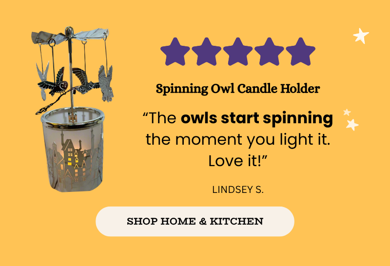 Spinning Owl Candle Holder; 5-star review: 