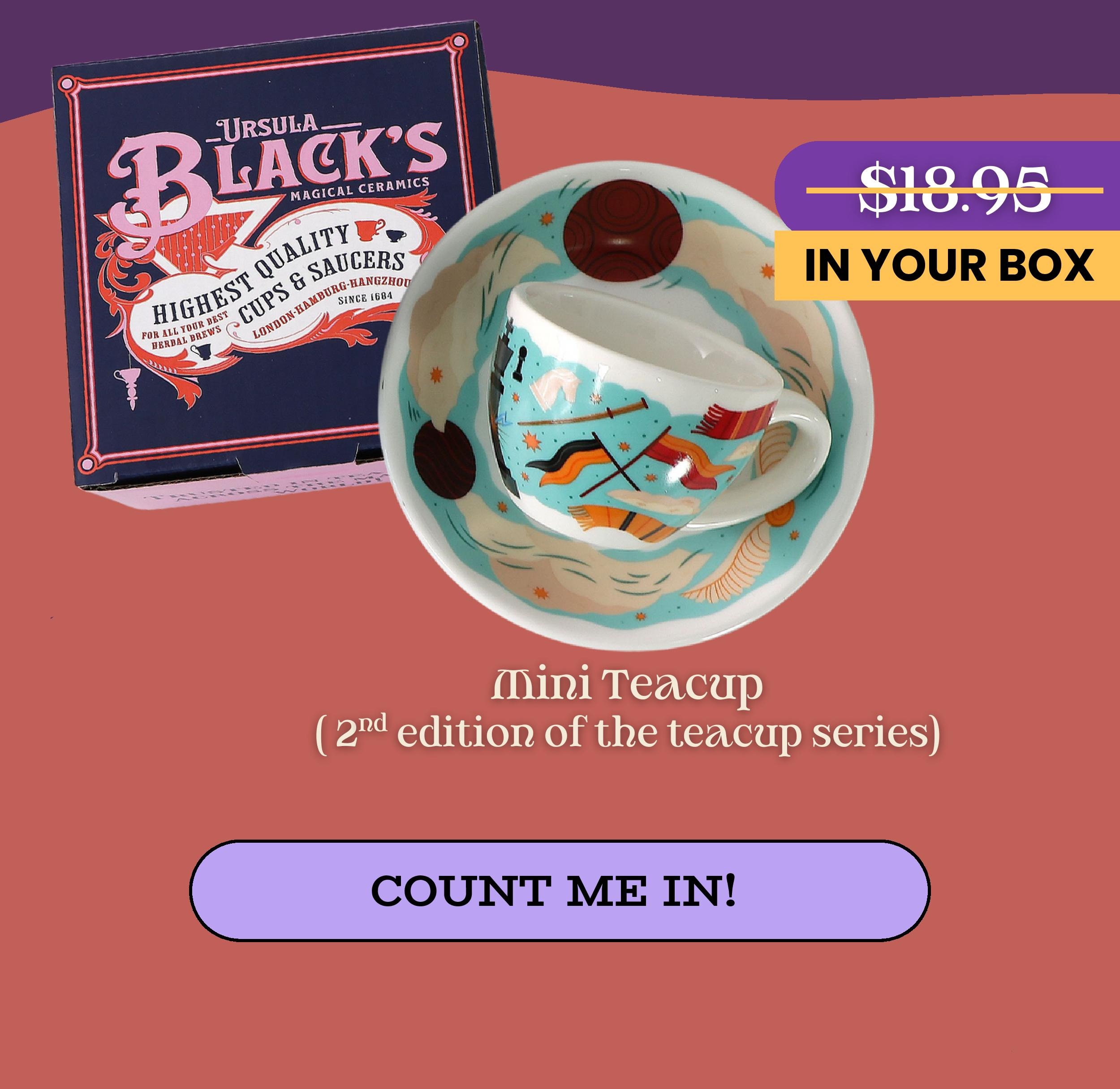 The next edition in the Mini Tea Cup Series for 2025.... Spellbinding Sports inspired exclusive artwork