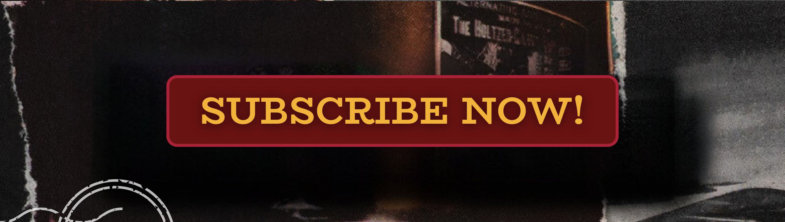 red and white text and cta button, magical newspaper background