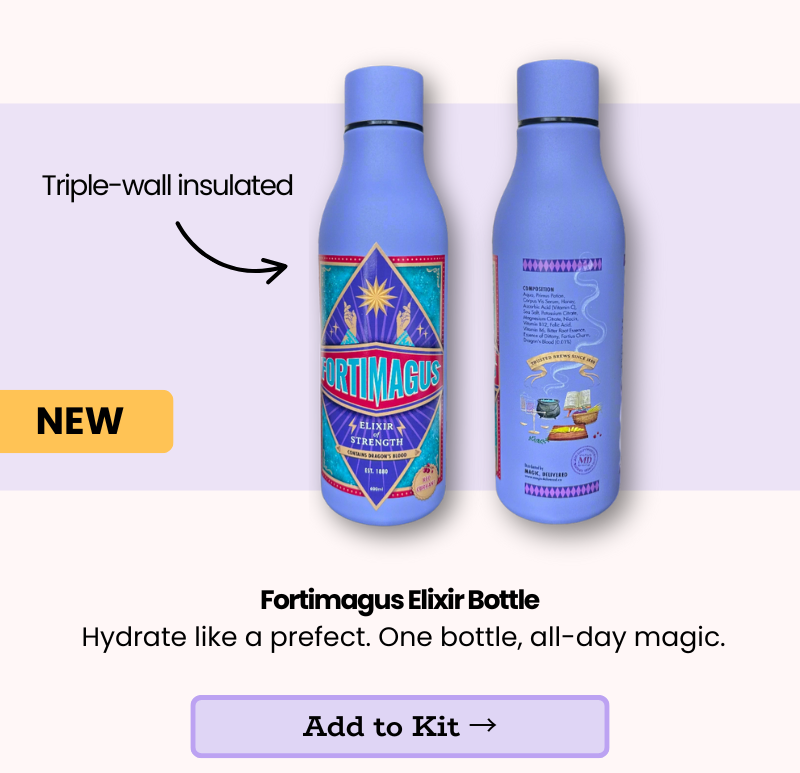 Fortimagus Elixir Bottle, triple-wall insulated for hot or cold all day.