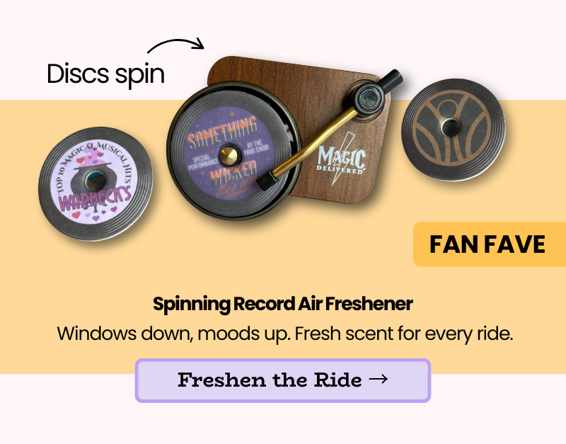 Spinning Record Air Freshener, vinyl-style car freshener that spins while you drive.