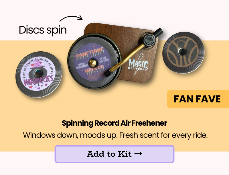 Spinning Record Air Freshener, vinyl-style car freshener that spins while you drive.