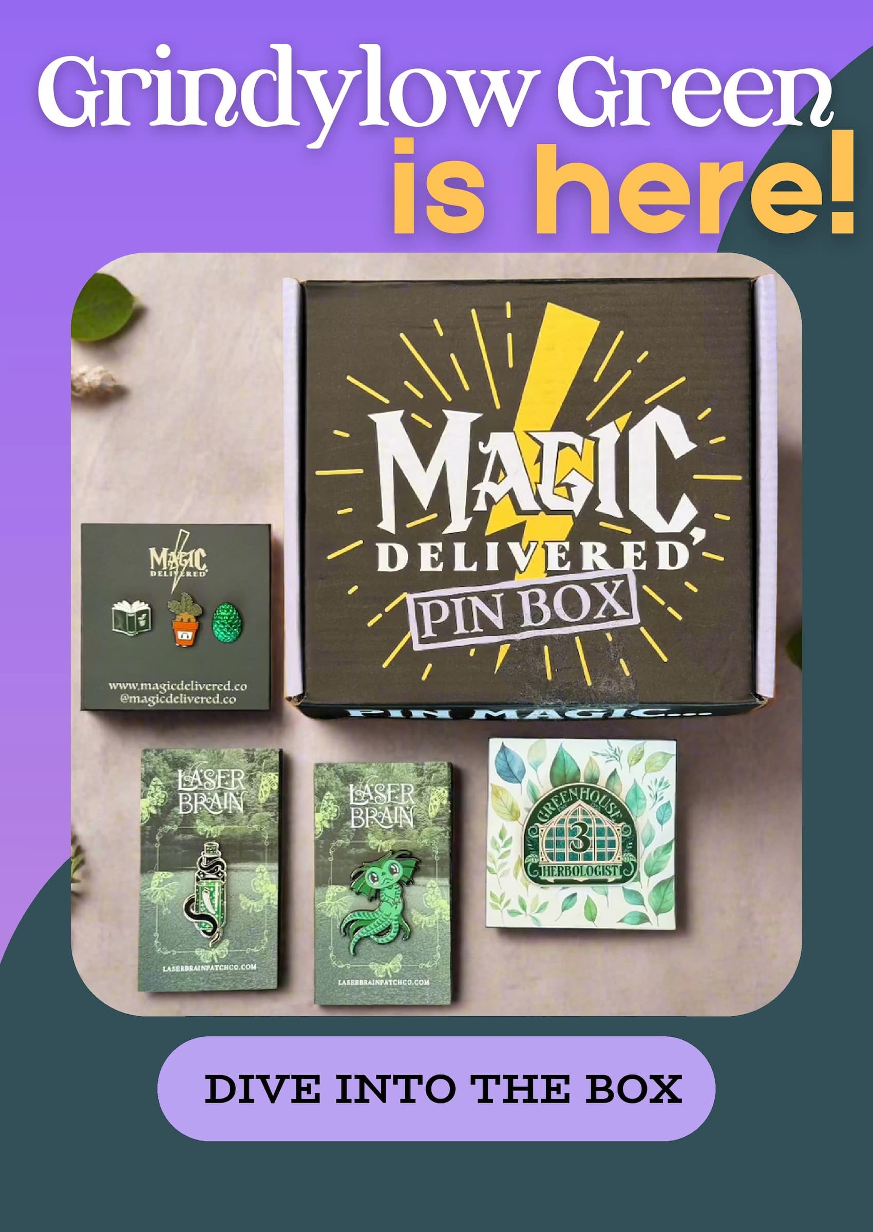 The Grindylow Green May Pin Box is here!